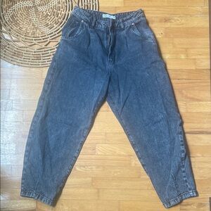 Zara faded black Balloon Jeans